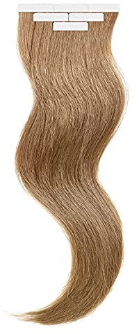 Tape In Extensions 40 cm Virgin Echthaar 10er Set Nussbraun