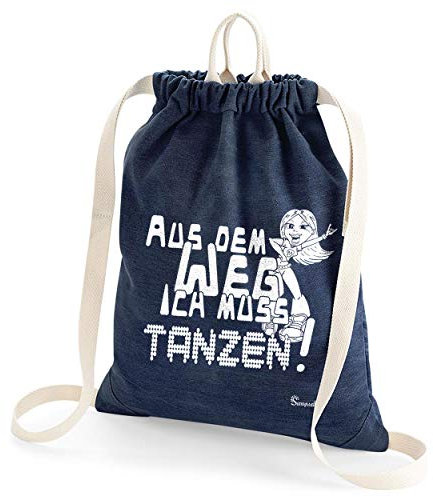 Aus dem Weg ich muss tanzen Mädchen Turnbeutel Rucksackbeutel Jeans mit Tragegriff