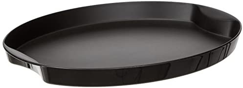 Garnet 9011 Vassoio in plastica Ovale Piccolo – con Finitura Antiscivolo Soft Touch nella Parte Interna – Altezza Bordo 3 cm – Misure 30x22 cm-Made in Italy, Nero