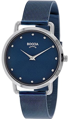 Boccia Damen Analog Quarz Uhr mit Edelstahl Armband 404TT3314-07