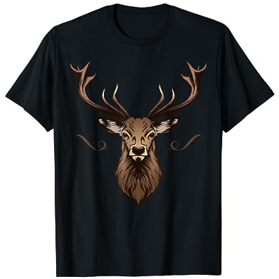 Hirsch Geweih Jäger Wandern Geschenk Hirschmotiv Hirsch T-Shirt