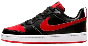 Nike Court Borough Low 2 (TDV) Sneaker, Black/University Red-White, 22 EU