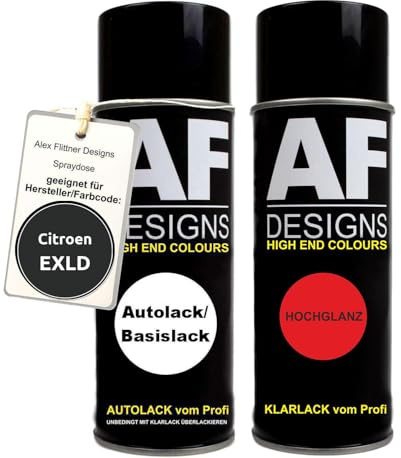 Alex Flittner Designs Bombe aérosol compatible avec Citroen EXLD Noir Obsidien Nacre Vernis de base transparent en aérosol 400ml
