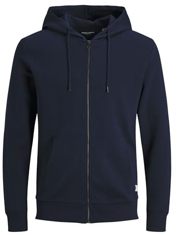 JACK & JONES Herren Hoodie Kapuzenpullover JJEBASIC Zip - Regular Fit Plussize, Größe:3XL, Farbe:Navy Blazer 12182493