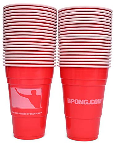 BPONG Party Beer Pong Becher – 40 x rot, 425 ml Becher (Bulk)