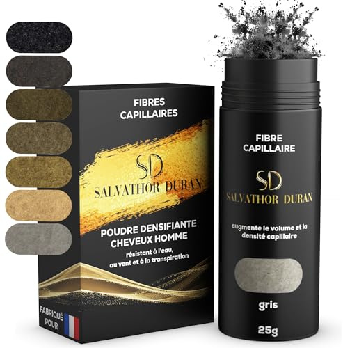 Streuhaar Salvathor Duran 25 g – Hair Fiber für sofortiges Volumen – Keratin Streuhaar – hair fiber spray (Grau)