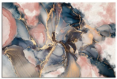 decomonkey - Impression sur Toile Intissé Abstrait 120x80 1 Pièce - Tableau Décoration Appartement Cadre en Bois Photo Déco Salon Peinture sur Toile Maison Hellowinter artistique abstrait coloré