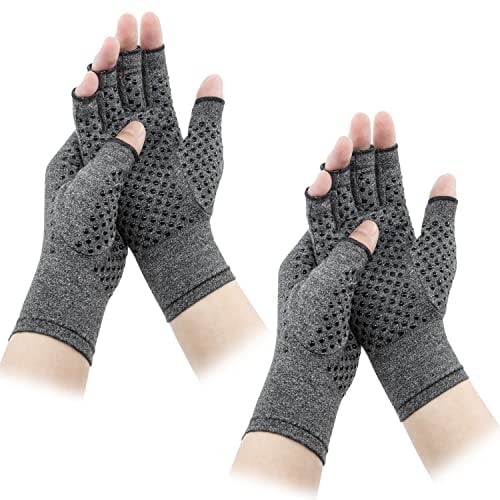 2 Paar Arthrose Handschuhe,Kompressionshandschuhe Damen,Bereitstellung von Wärme und Kompression zur Förderung der Heilung, Linderung von Schmerzen bei rheumatoider Arthritis und Karpaltunnel (L)