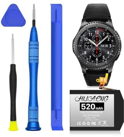 HUAENG batteria da 430 mAh per Samsung Gear S3 Frontier (SM-R760, R770, R765), Gear S3 Classic Batteria di ricambio interna con kit di riparazione professionale