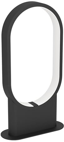 Eglo LED Bedside lamp Codriales | minimalist side table light made of black metal and white plastic, living room and bedroom lighting, warm white