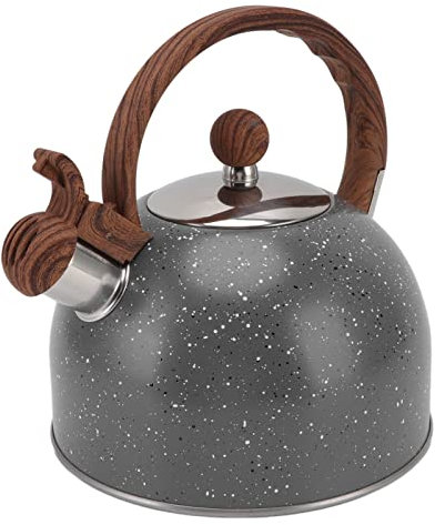 Silbato, 2.5L Olla de Té de Estufa de Capacidad, Hervidor de Agua con de Acero Inoxidable, Cocinar Rápidamente la Tetera Antioxidante, Olla de Silbato Fuerte para té, Café (Gris)