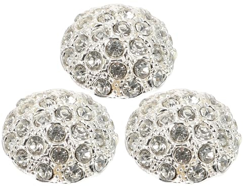 TEHAUX 3 Stück Runde Strass Knöpfe - 26 mm Kristall Blütenform, knöpfe strass zum annähen Runde, Brautstrauß Dekorativer Knopf Für Diy Näharbeiten Bastelarbeiten Kleidungszubehör
