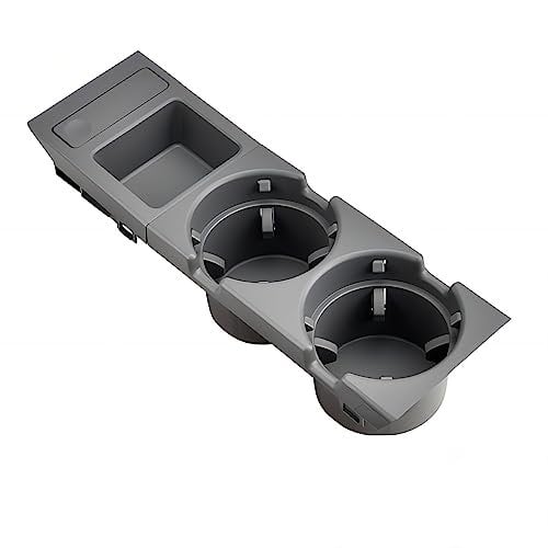51168217953 New Double Hole Car Styling Front Center Console Storage Box Coin + Cup Holder for BMW E46 Series 1999-2006 (Grey)