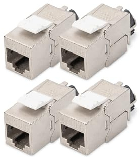 DIGITUS Keystone-Modul Cat 6A – 4 Stück – Geschirmt – Kabelmanager