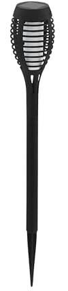 EGLO Solar Gartenfackel Z_Solar, Gartenlampe Fackel mit Erdspieß, Solarlampe für außen, Outdoor LED Lampe Garten, Metall in Schwarz, warmweiß, 39,5 cm