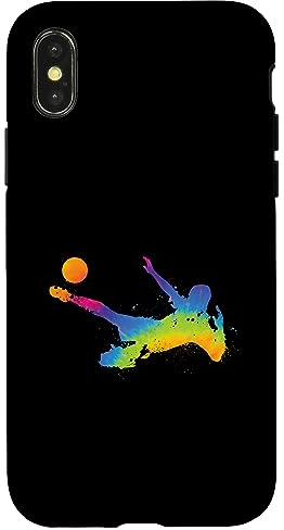 Hülle für iPhone X/XS Fußball Fußballer Fußballspieler Jungen Kinder Männer Kids