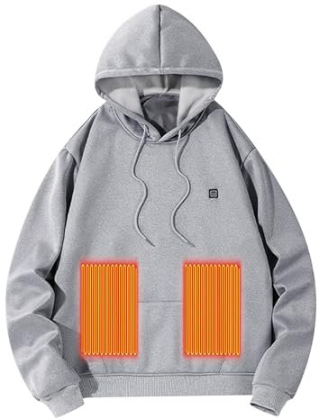 Hoodie Sweatshirt Herren Damen Beheizbare Pullover mit Kapuzenjacke Winter Warm Heizmantel Beheizbare Sweatshirt mit Kapuze USB Elektrisch Jacke Beheizbare Hoodie Damen Beheizbare Pullover Herren