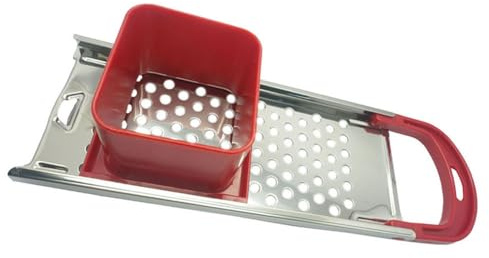 Spätzlehobel - Spätzlepresse Spätzlereibe Reibe aus Edelstahl für selbstgemachte Spätzle und Knöpfle, Spätzlesieb für alle Töpfe, Rot