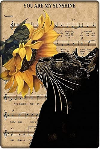 kisoyo Blechschild 'You are My Sunshine' - Dekorative Wanddekoration, Metall, 7.87 x 11.81 inches, Vintage, Tier, Schwarz