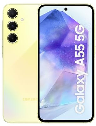 Samsung Galaxy A55 5G, Factory Unlocked Android Smartphone, 256GB, 8GB RAM, 2 day battery life, 50MP Camera, Awesome Lemon, 3 Year Manufacturer Extended Warranty (UK Version)