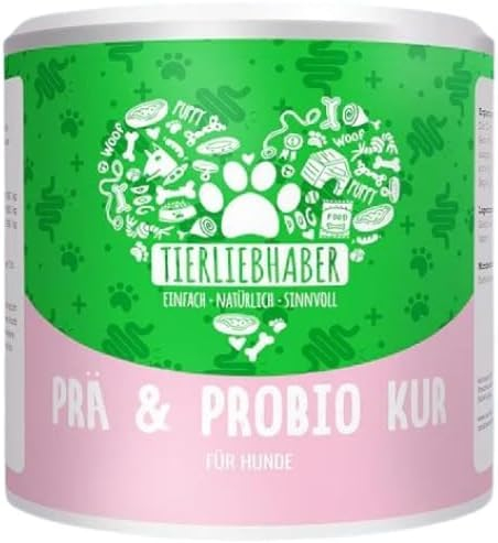 TIERLIEBHABER – Darmkur für Hunde bei Durchfall & sensibler Verdauung – Unterstützt Magen-Darm-Funktion & gesunde Darmflora – Natürliche Probiotika mit Flohsamenschalen, Bierhefe & Inulin (75g)