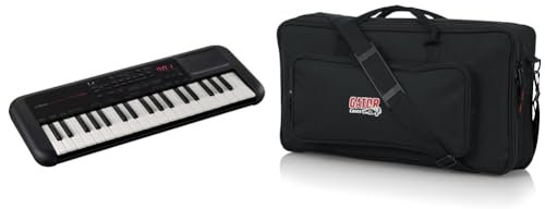 YAMAHA PSS-A50 - Teclado USB portátil digital con grabación de frases, 42 voces integradas y 138 tip & GATOR GK-2110 - Funda para guitarra, 53,34 x 25,4 x 12,7 cm, color negro, Mini teclado