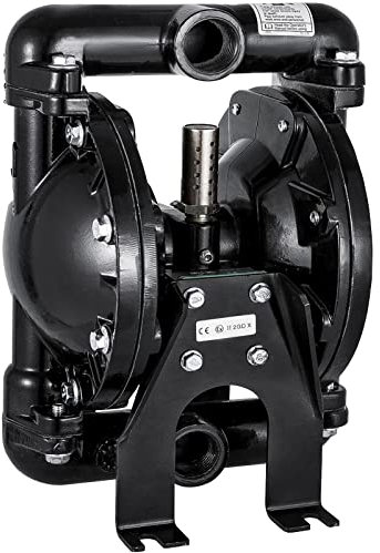 VEVOR Air-Operated Double Diaphragm Pump 1 inch Inlet Outlet Aluminum 35 GPM Max 120PSI, Nitrile Diaphragm, QBY4-25L-1inch-35