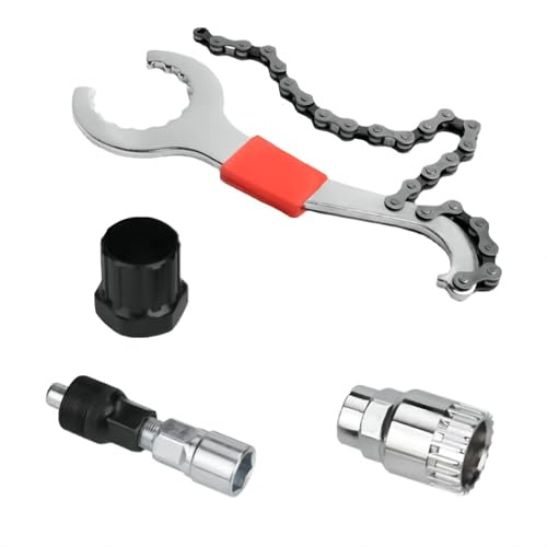 Floatdream 4 piezas Llave de Cadena para Bicicleta, Kit Reparación Bicicleta, Látigo de Cadena, Adecuado para quitar el volante de un cassette de bicicleta