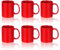 SZNIUSHAO Multi-Coloured Ceramic Mugs Set of 6-11.2 oz / 330ml -Coffee Mugs-Cappuccino-Tea Cups- Hot Chocolate Cups-Red Suit (Red)