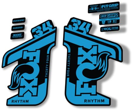 Gabel Ersatz Aufkleber kompatibel für Fox 34 2021 Rhythm Series Blau (matt)