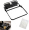 Suction Cup Sink Strainer - Kitchen Corner Drain Strainer with 50 Filter Bags, Hanging Food Catcher, Residue Filter Screen Holder (Black)