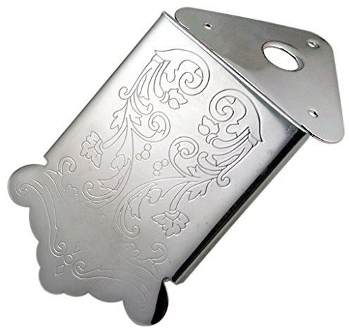 Mandolin Tailpiece Bridge Engraved Flower Pattern Instrument Parts - Silver