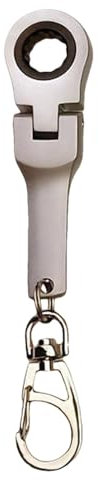 Key Ring, Ratchet Wrench, Key Ring - Mechanical Key Ring with 10mm Socket Wrench, Ratchet Wrench, Key Ring, Tighten or Loosen Nuts and Bolts