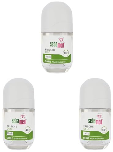 Sebamed Frische Deo herb Roll-on, zuverlässiger Schutz vor Körpergeruch, 48h Wirkung, langanhaltende Frische, ohne Aluminiumsalze, 50 ml (Packung mit 3)