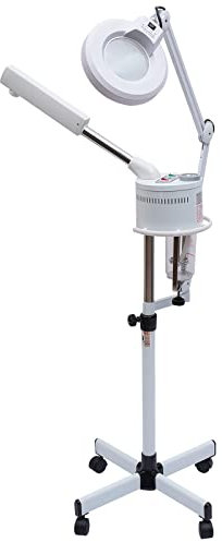 Gesichtsdampfer Bedampfer Gesichtssauna Verdampfer Facial Steamer mit 5 Fachen LED Lupenlampe Gesichtsfeuchtigkeits Schönheitsgerät für Spa Salon Schönheit