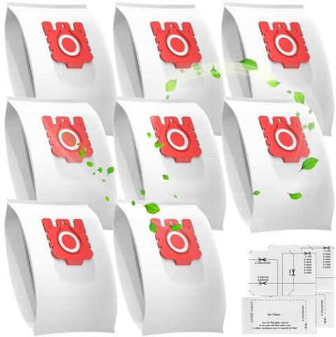 Paquete de 8 bolsas para aspiradora Miele Classic C1, Complete C1 C2 C3, S2, S5, S8, S227 S240, S270, S400, S400i, S600, S800, Series con 4 filtros