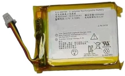 Ukkipower 533-000169 533-000191 Ersatz Akku Kompatibel mit Astro A50 2019 Gaming Headset (3.7V,1000mAh/3.7Wh)