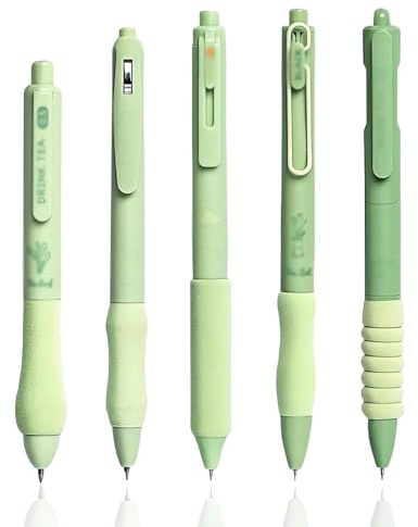 5 Stück Radierbarer Kugelschreiber, Radierbarer Kugelschreiber Tintenroller Radierbar, Radierbare Stifte mit Tierkopf,0.5mm Erasable Pen Set,Radierstift,Radierbarer Tintenroller