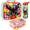Bing Kids - Juego de lonchera para niños, bolsa de almuerzo aislada, lonchera multicompartimento y botella de agua de 580 ml, juego de comida para viajes escolares, sin BPA
