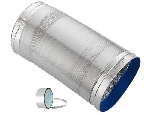 Air Duct Flexible HosePVC Ventilation Ventilation Fan Exhaust Hose Aluminium Flexible Fan Ducting Flexible Stretch Flexible Tumble Dryer Vent Kit for Extractor Fan Dryer Cooker Hood Kitchen Bathroom,