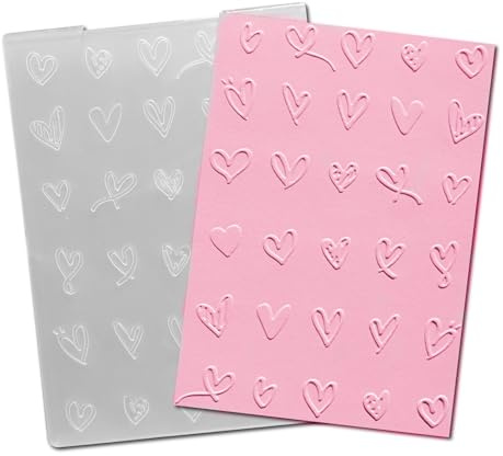arriettycraft Herzförmige Prägeschablonen aus Kunststoff für Kartenherstellung, Herzen, Valentinstag, Prägeschablone für Scrapbooking, Seiten, Papierbasteln, Tondekoration