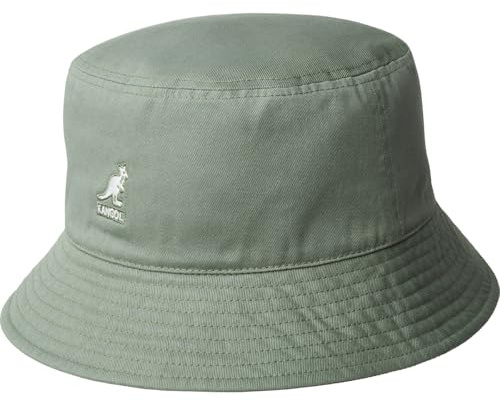 Kangol Washed Bucket Hat Fischerhut Stoffhut, Sommerhut, Strandhut, Anglerhut Damen/Herren - Strandhut Sommerhut Frühling-Sommer Sommer - S (54-55 cm) helloliv