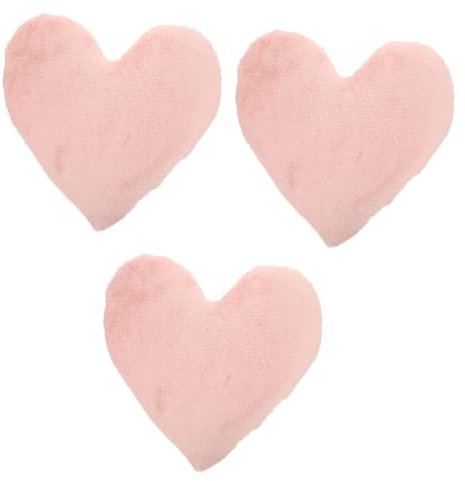Warmhm 3pezzi Cuscino Decorativo Forma Di Cuore Peluche Morbido Per Cuscino Da Letto Accessorio Per Sofà e Decorazione Per Feste e Compleanni Forma Di Cuore