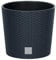 B2C Round Planter Plant Flower Pot Outdoor Garden Weatherproof with Insert Rattan Look Plastic Indoor Outdoor Patio Home Decor (Anthracite, 20cm - 4 Litres)