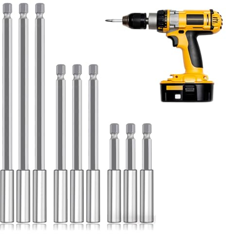 9 Stück Bit Verlängerung,Bithalter,Bithalter Magnetisch,Bithalter Lang,Bitverlängerungen,Bitverlängerung Magnetisch,Bitverlängerung Lang,Bohrer Verlängerung, 6/10/15cm,3er Set