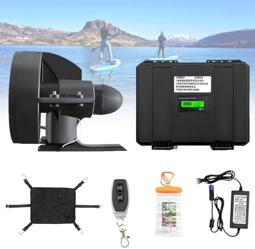 VNATWGOO 216wh 288wh Battery Powered Kayak Motor with Electric Propeller, Underwater Thruster, for SUP Paddle Board Surfboard,288wh