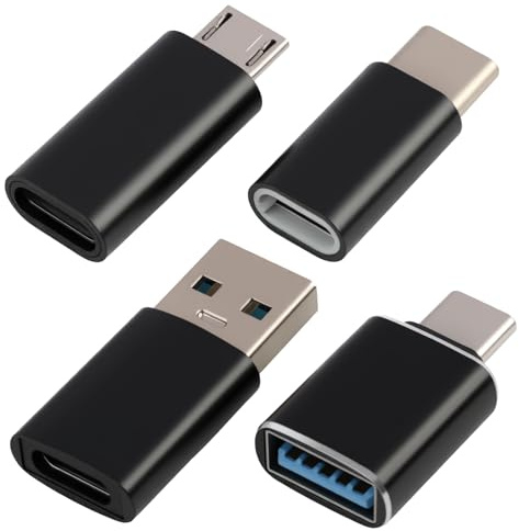 Vidsmow USB C Adapters 4 Pack, USB C to USB 3.0 OTG Adapter & Micro USB to USB C Adapter Set, USB C Female to USB 3.0 Male, for Laptops, Tablets, Smartphones, PCs, Car and More