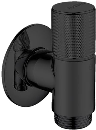 nomona G1/2 Eckventil mit ultradünnem Design für den Einsatz in engen Räumen, Wandmontage, Messing verchromt, für Waschtisch-Küchen-Mischbatterie, Toilettenspülung (Matt Black)