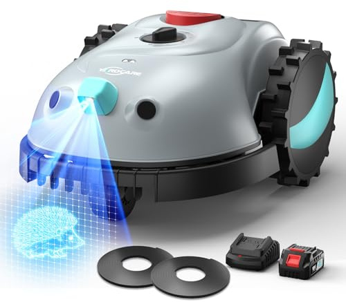 YARDCARE V100 Mähroboter ohne Begrenzungskabel, bis zu 150m² | Vision Navigation, Einfache Installation, ohne RTK, 150 Hinderniserkennung, Für kleine Gärten geeignet, mit Ersatzklingen