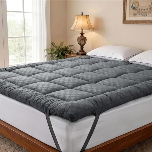 Matratzentopper 90x200cm, 1000g/m² Matratzenauflage Hypoallergene, Grau